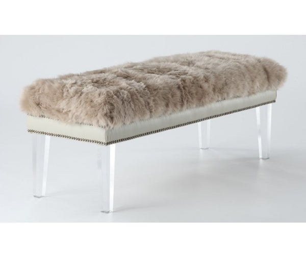 Sheepskin Bench - 48" - Beige