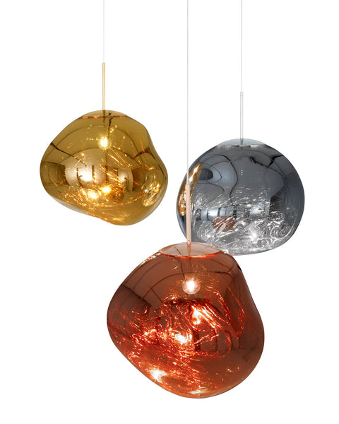 Tom Dixon Style Melt Pendant - Silver/Gold/Copper - Choice of Size