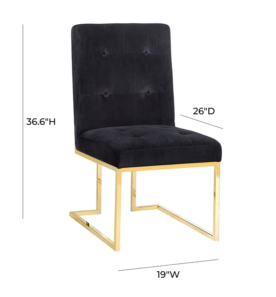Luxe furniture black velvet chair for dining table