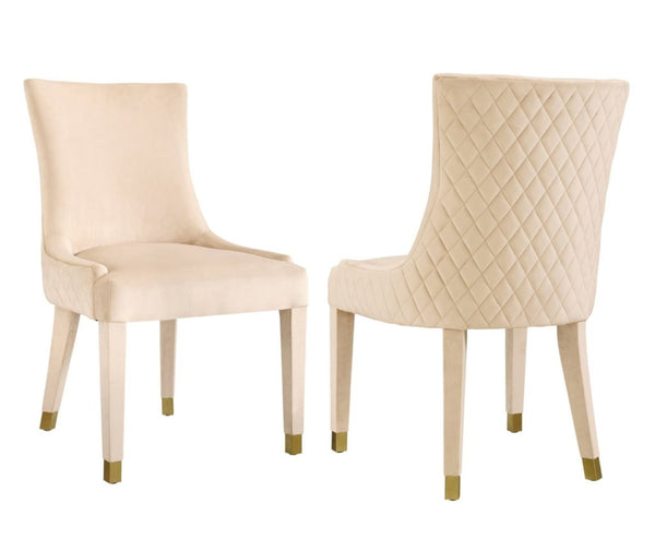 Set of 2 Diamond Cream Dining Chairs