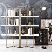 Kupa Bookcase - Marble and Brass Bookshelf