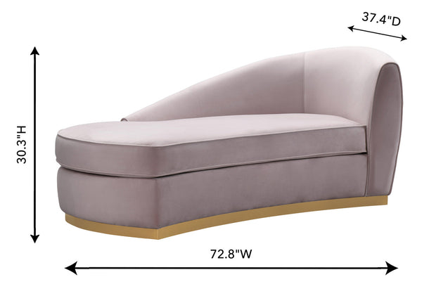 Blush Velvet Chaise