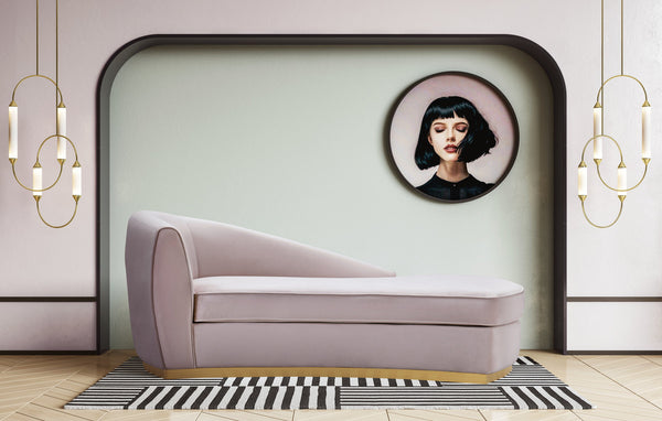 Blush Velvet Chaise