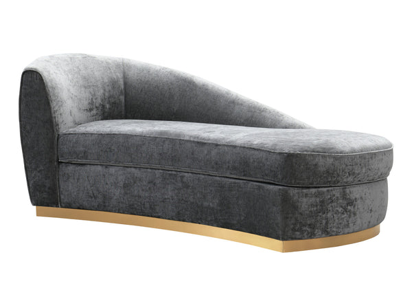 Grey Slub Velvet Chaise