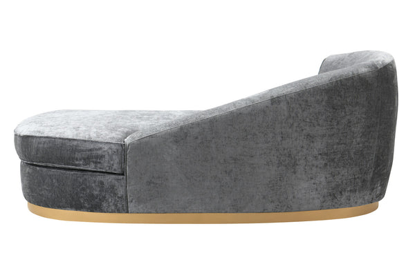 Grey Slub Velvet Chaise