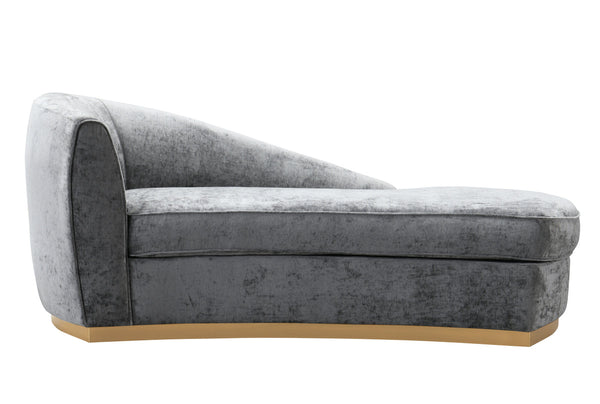 Grey Slub Velvet Chaise