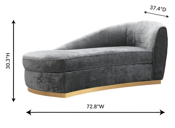 Grey Slub Velvet Chaise