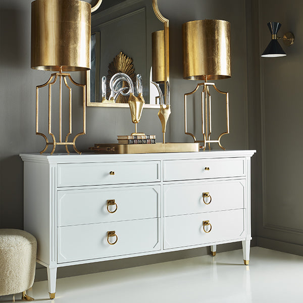 Vincent white dresser by worlds away furniture