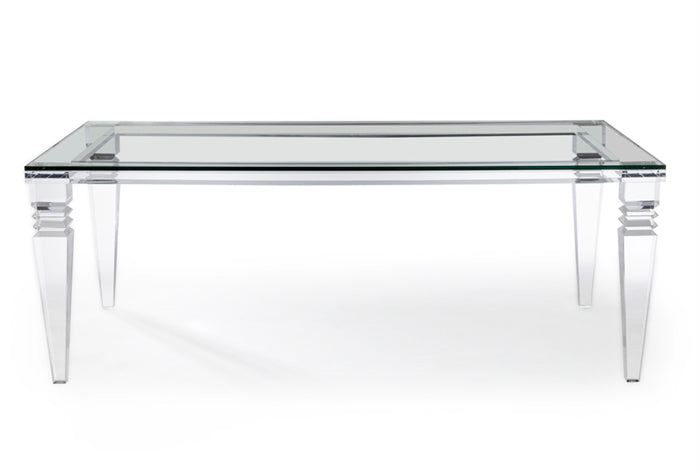 acrylic lucite and glass dining table