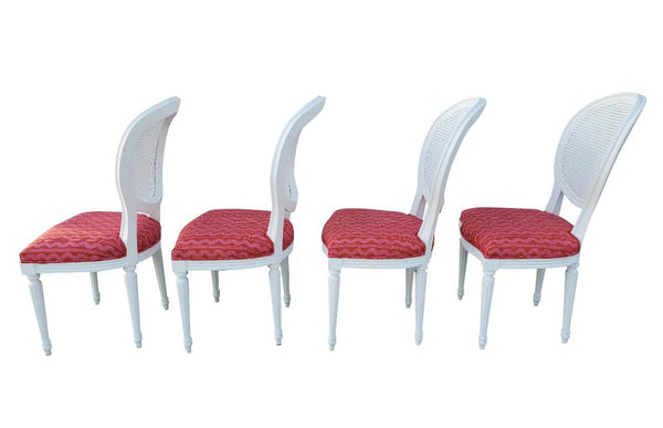 Palm Beach Regency Cane Back Louis XVI Style Chairs - Set of 4