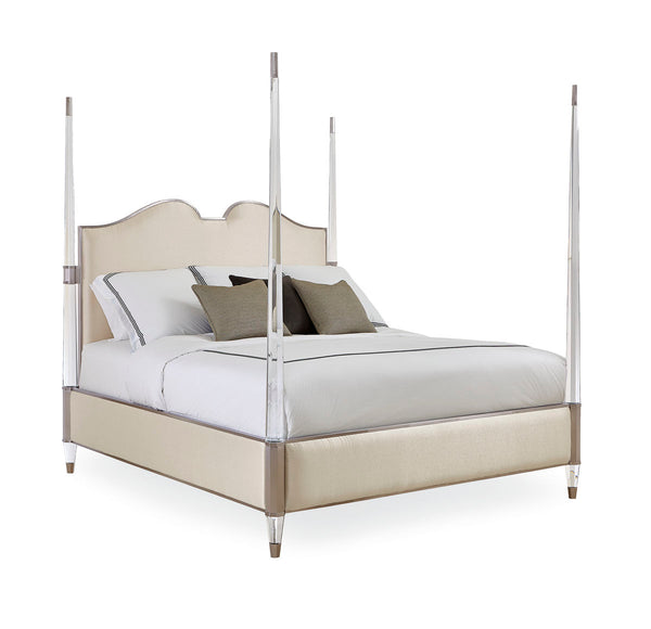 The Post Is Clear - Lucite Four Poster Bed - King