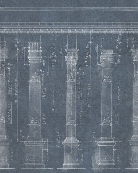COLONNADE Blue Premium Wallpaper