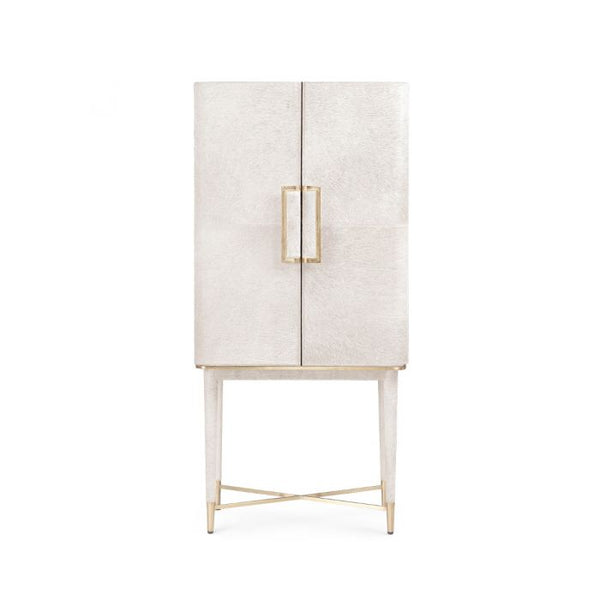 Bungalow5 florian tall bar cabinet white hair on hide furniture 