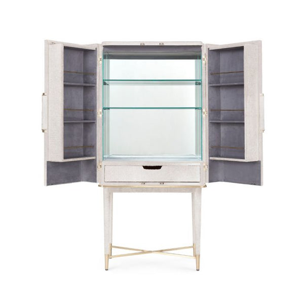 Bungalow5 florian tall bar cabinet white hair on hide furniture 