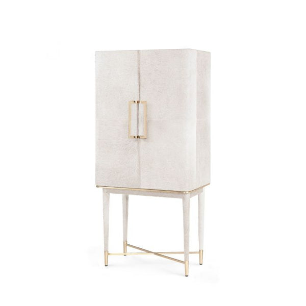 Bungalow5 florian tall bar cabinet white hair on hide furniture 