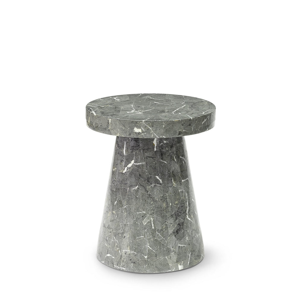 Foley Stone Outdoor Side Table Short Grey