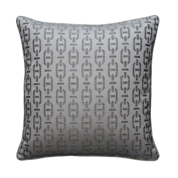 Grey Burlington Chain Link Pillow