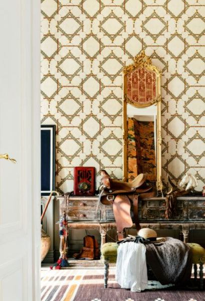 DECORATIVE HARNESS Taupe Wallpaper