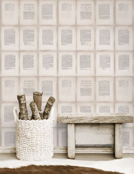 INSIDE BOOK Taupe Premium Wallpaper