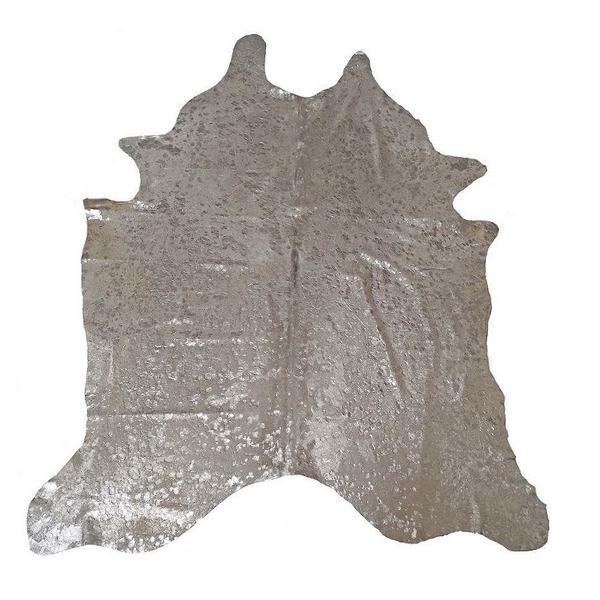 Designer Acid Washed Hide Rug - Silver
