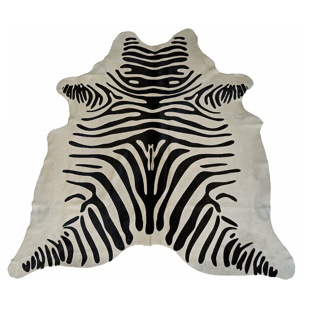 Designer Hide Rug - Black and White Zebra