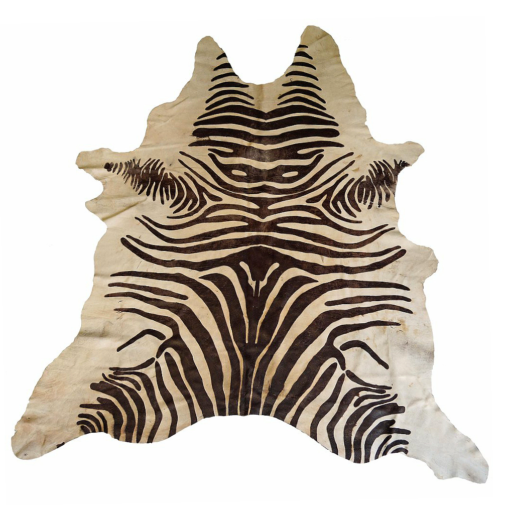 Designer Hide Rug -  Brown and Ivory Zebra