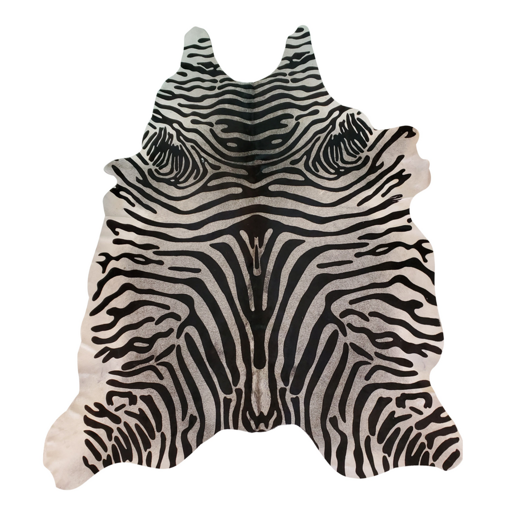 Designer Hide Rug - Black and Gray Zebra