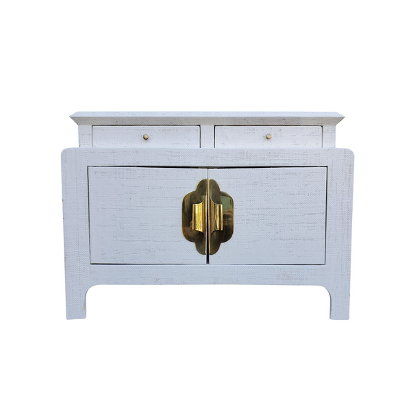 Harrison Van Horn Lacquered Grasscloth Nightstand