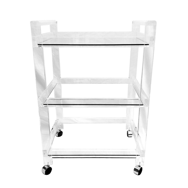 Luxe Lucite Bar Cart