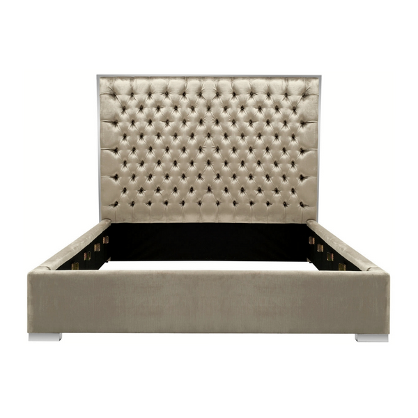 Chesterfield Upholstered Bed - Champagne