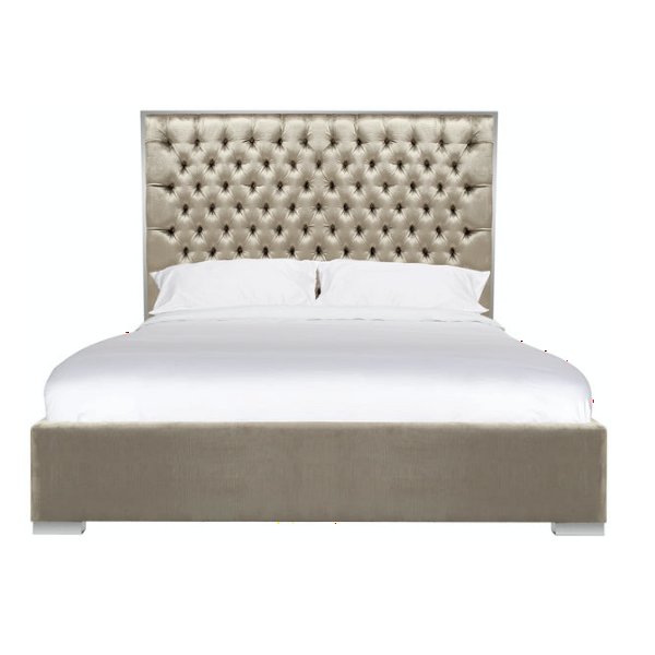Chesterfield Upholstered Bed - Champagne