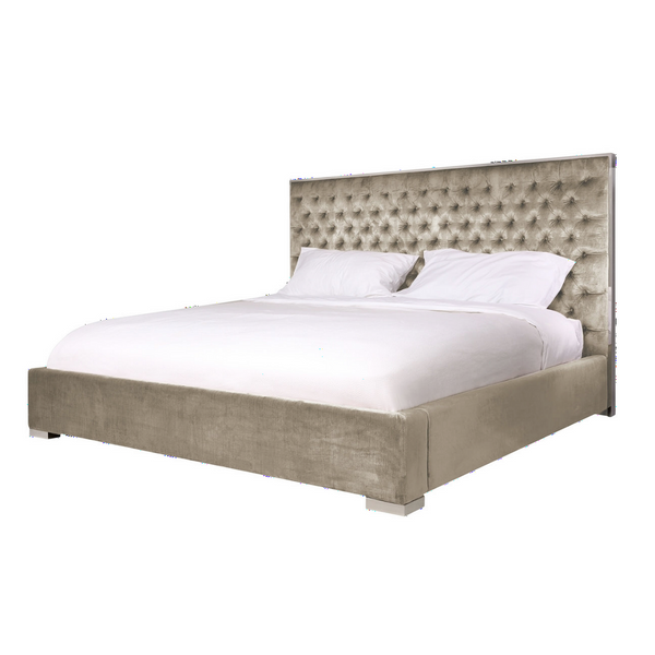 Chesterfield Upholstered Bed - Champagne