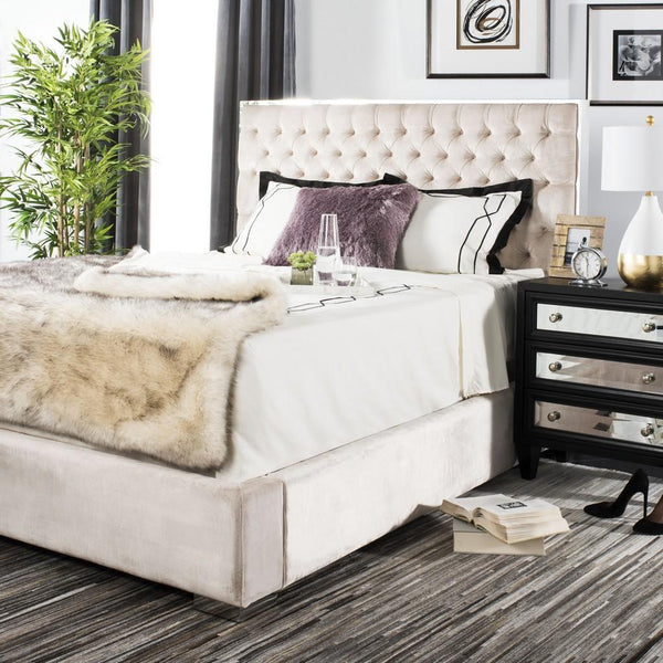 Chesterfield Upholstered Bed - Pearl