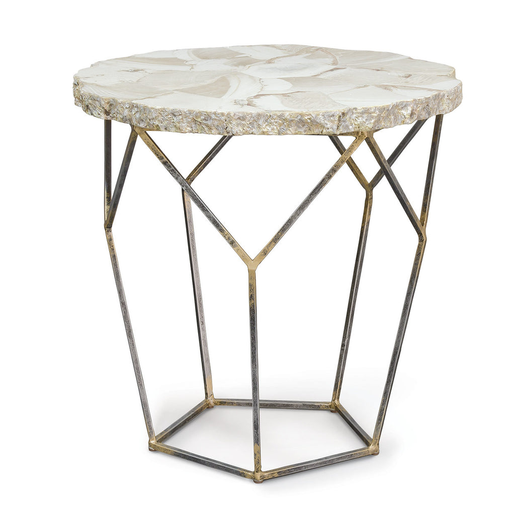 Loren Fossilized Clam Side Table