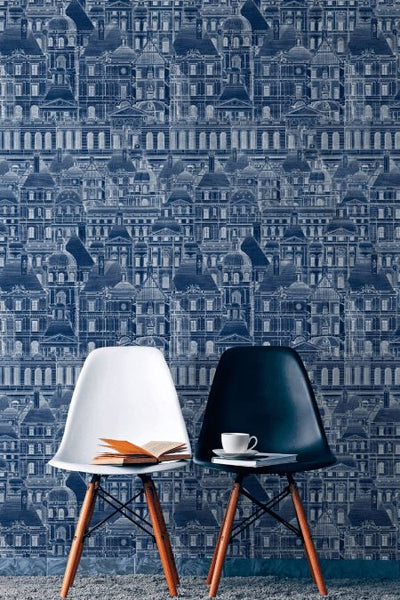 LOUVRE Blue Premium Wallpaper