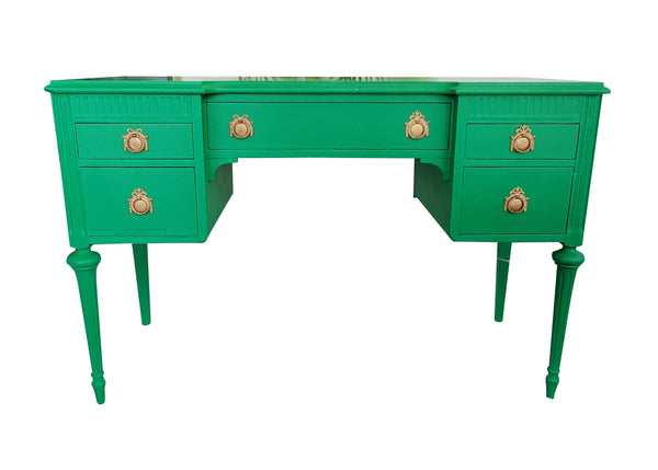 Kelly Green French antique desk