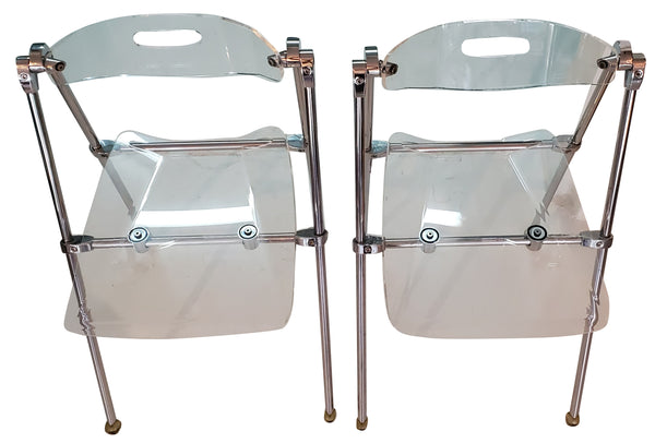 Mid Century Modern Lucite Folding Chairs - Giancarlo Piretti for Castelli - Set of 4