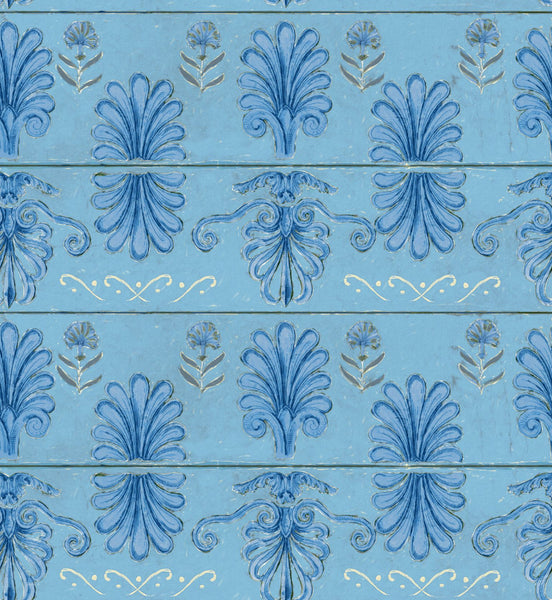 MYKONOS VILLA MOTIF Azure Wallpaper