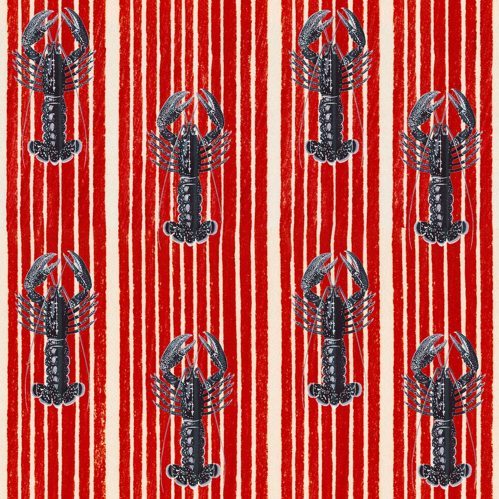 MEDITERRANEAN LOBSTERS Red Wallpaper