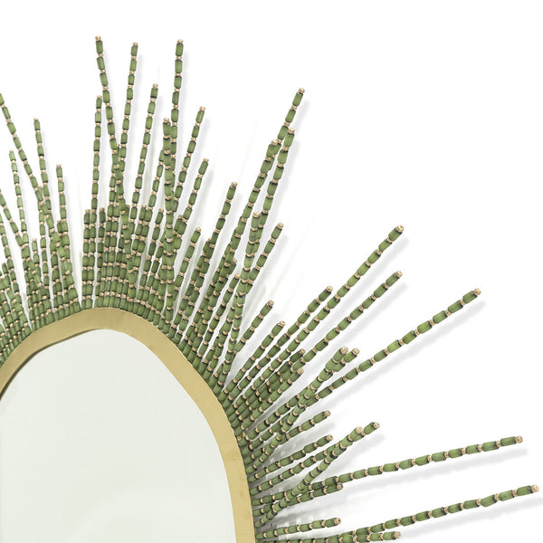 Sadie Beaded Mirror Green