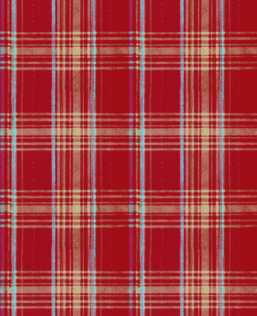 SEAPORT PLAID Red Wallpaper