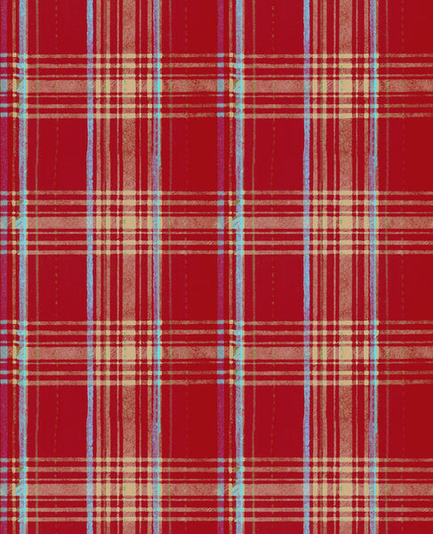 SEAPORT PLAID Red Wallpaper