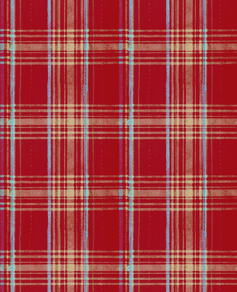 SEAPORT PLAID Red Wallpaper