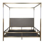 Dorothy Canopy Bed - Acrylic & Gold