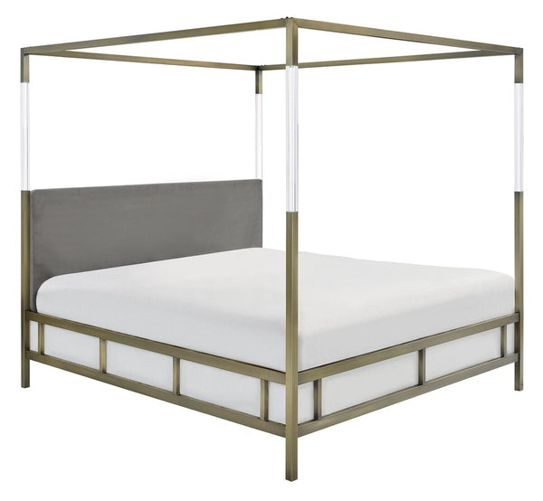 Dorothy Canopy Bed - Acrylic & Gold