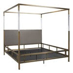 Dorothy Canopy Bed - Acrylic & Gold