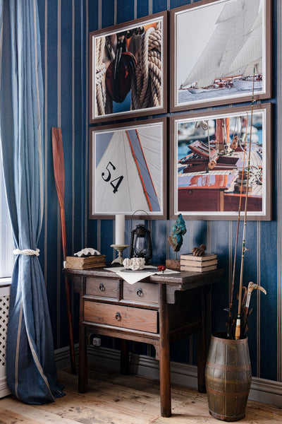 KATALIN STRIPE Seaport Blue Wallpaper