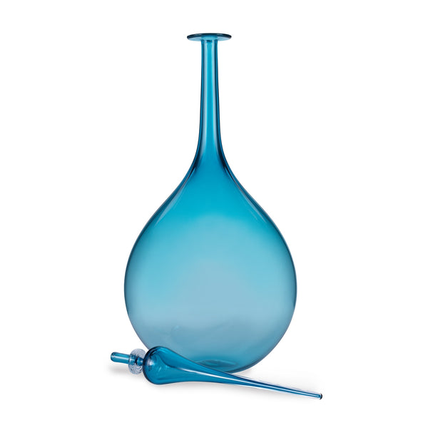 Joe Cariati Teal Tear Drop Decanter