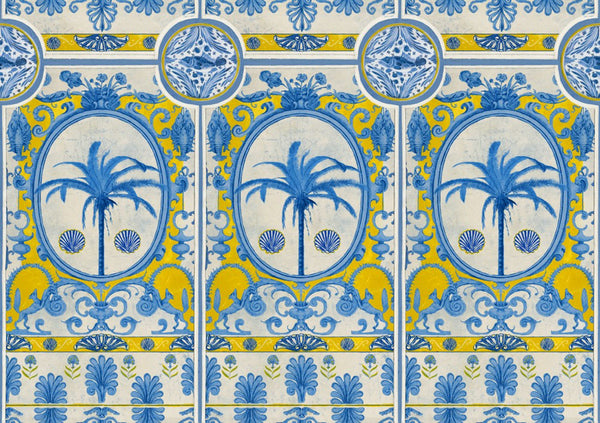 THE VILLA Mural Yellow Wallpaper