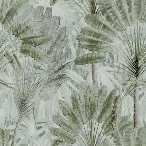 TRAVELLER'S PALM Neutral Wallpaper